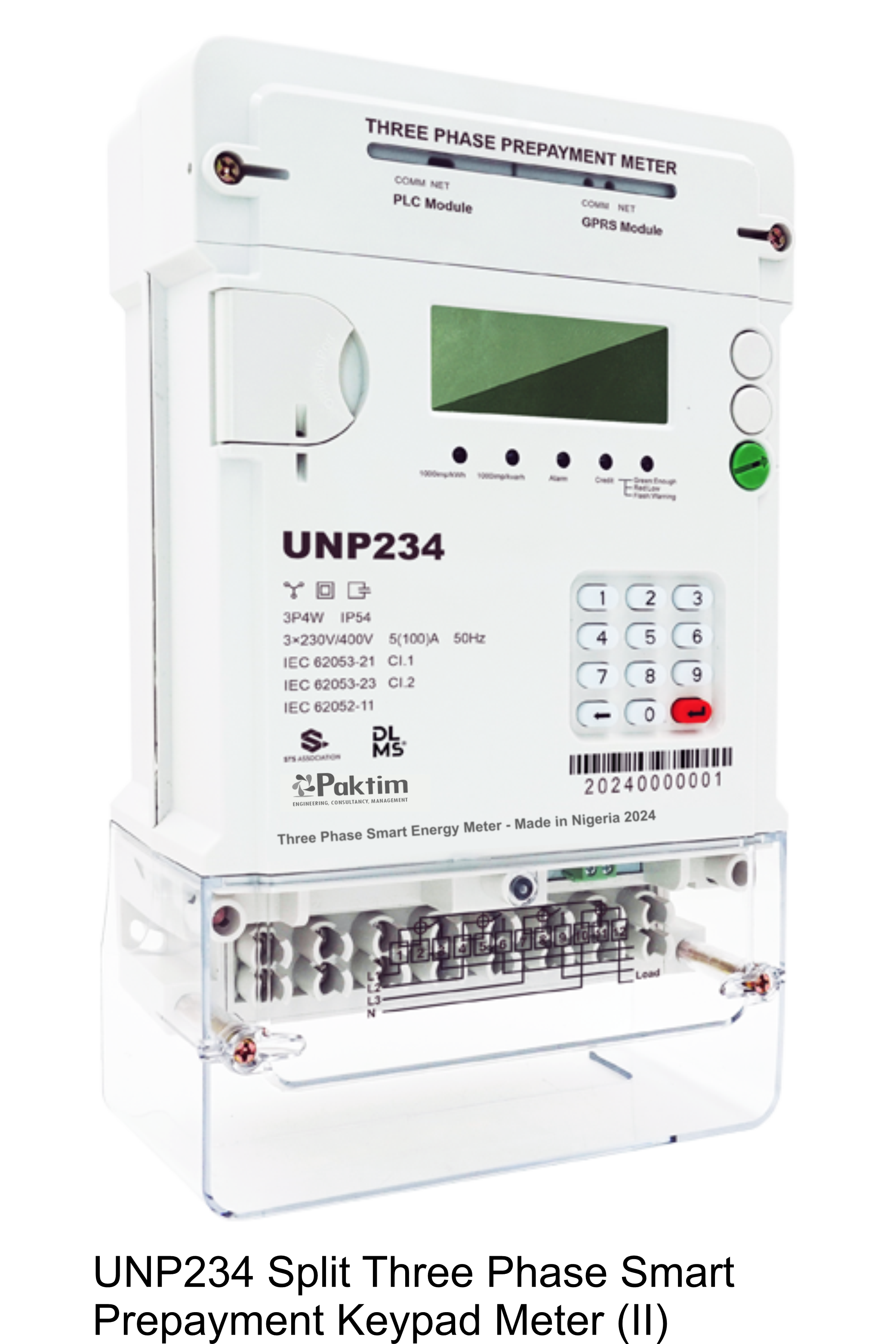 UNP234 Three Phase Smart Prepayment Keypad Meter (II) | Paktim